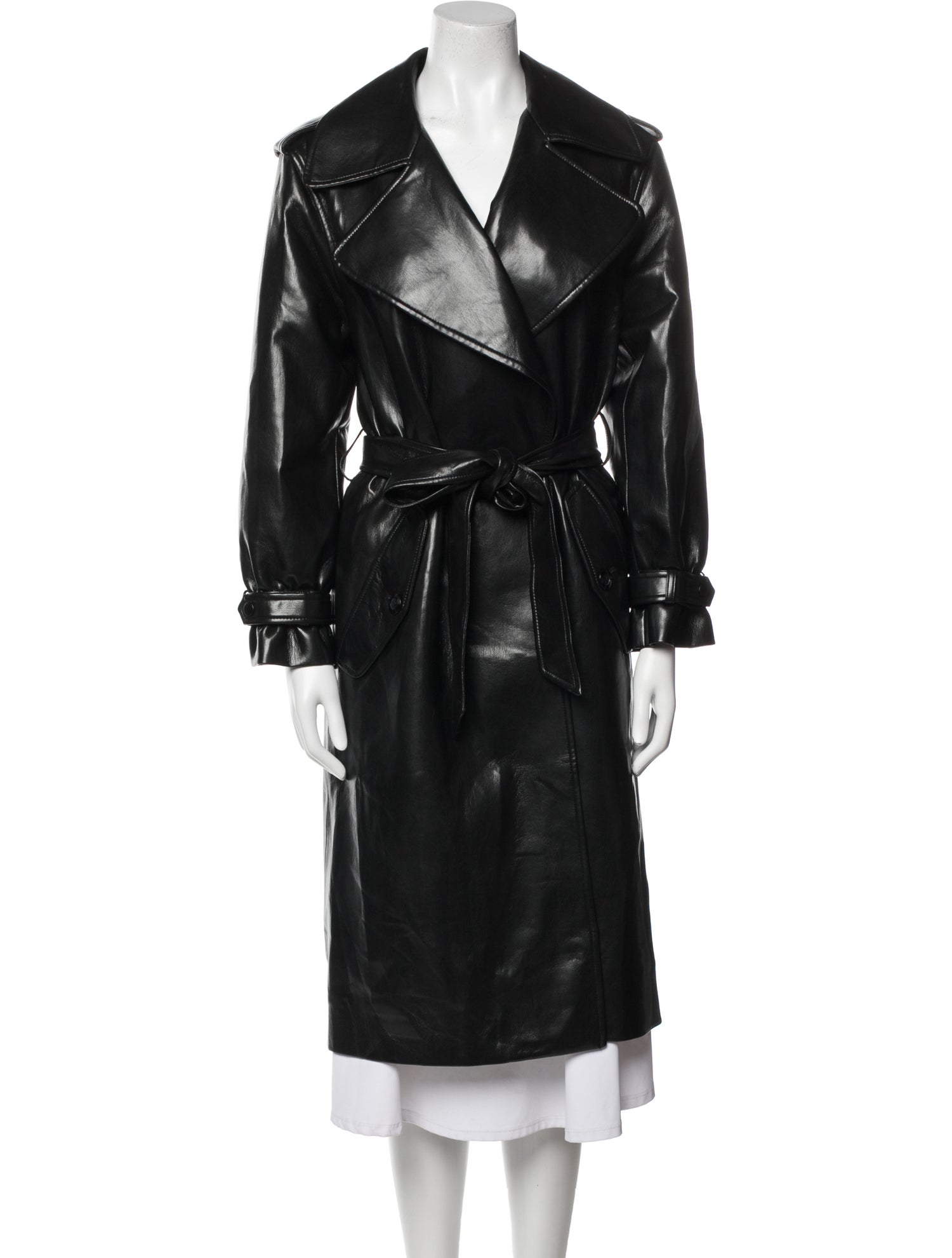 Alice + Olivia Faux Leather Trench Coat