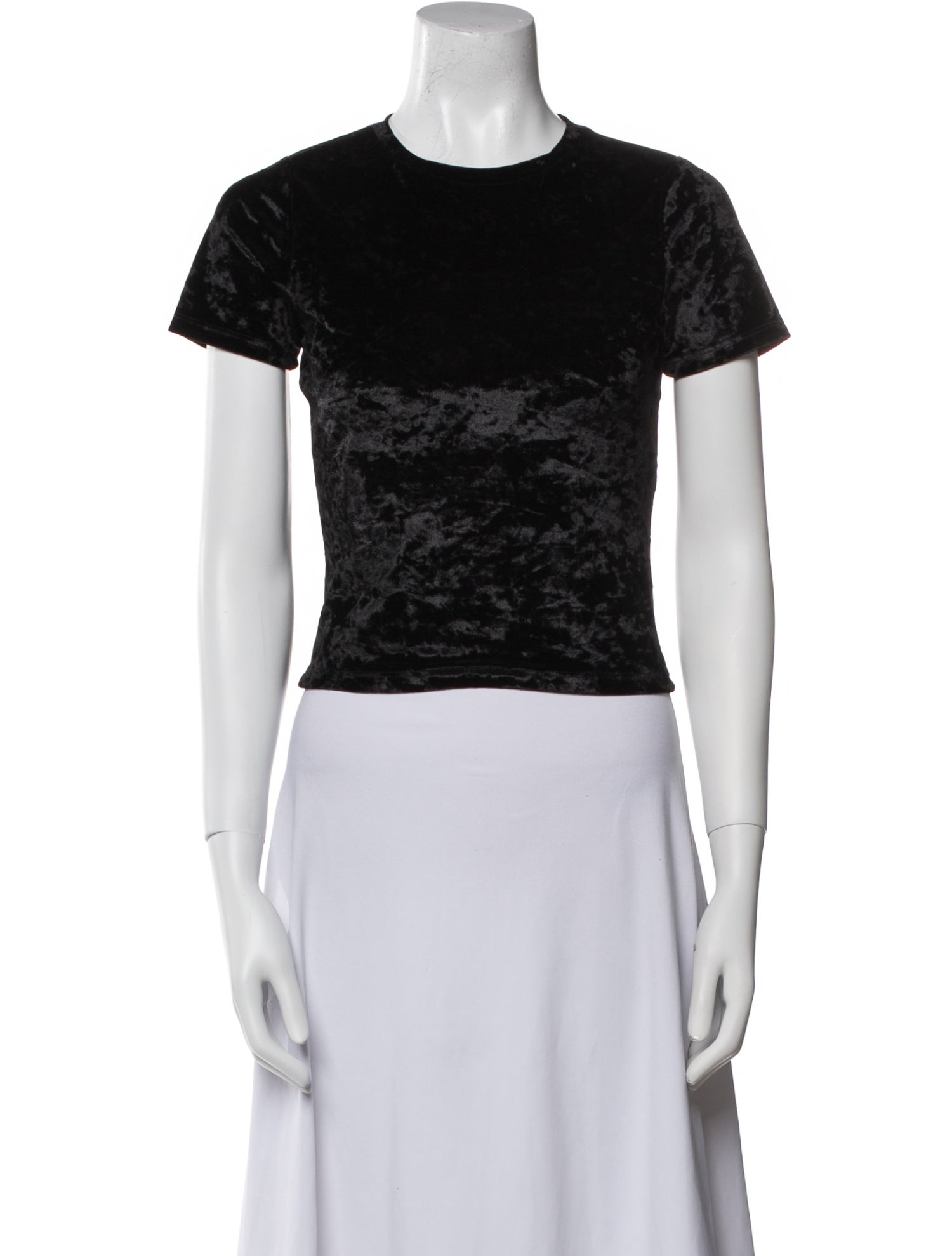 Alice + Olivia Crew Neck Short Sleeve Crop Top