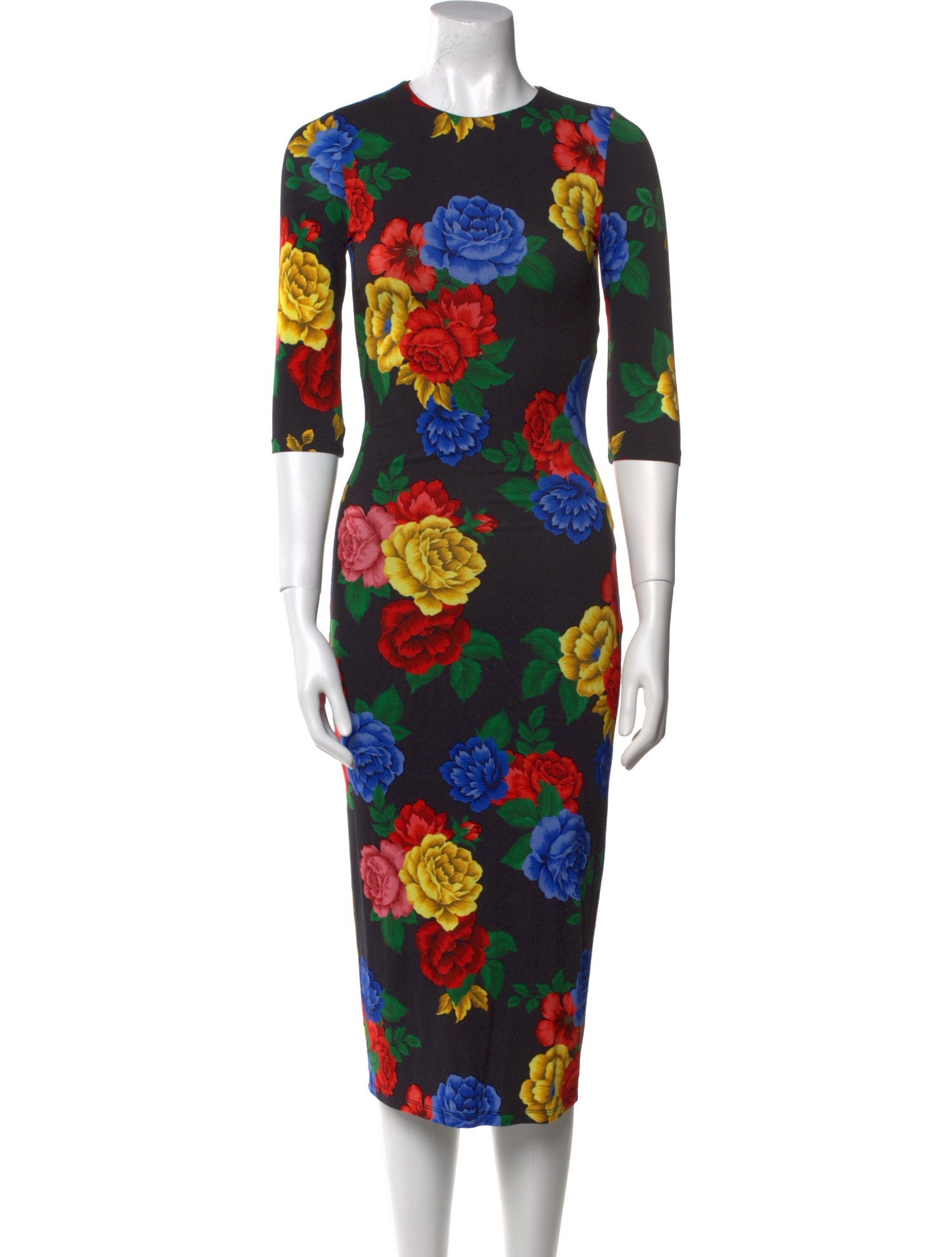 Alice + Olivia Floral Print Midi Length Dress