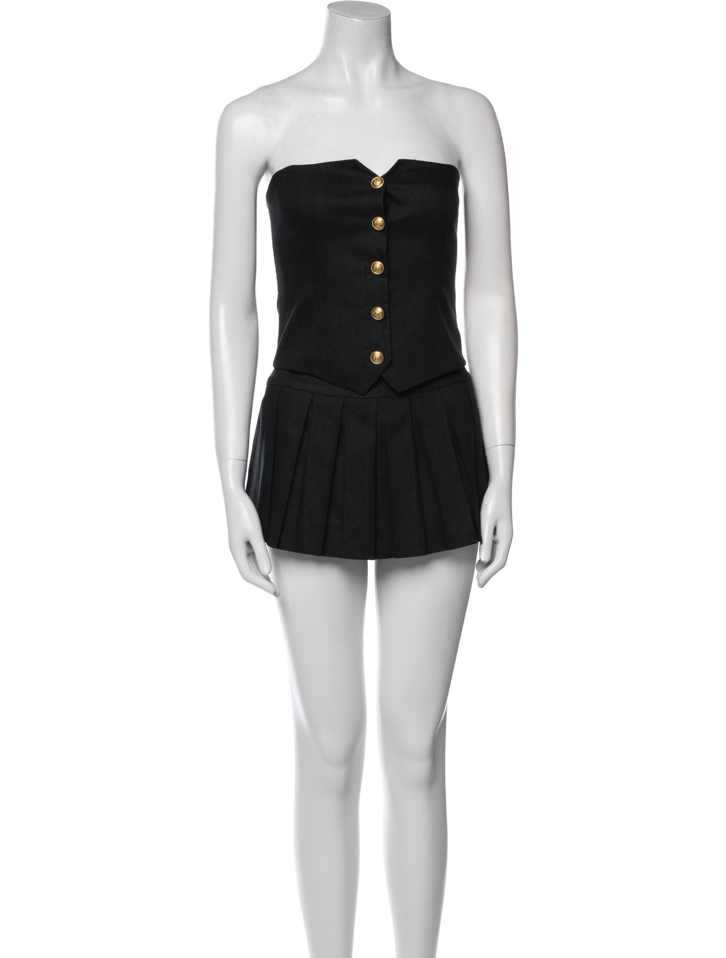 Alice + Olivia Linen Pleated Accents Skirt Set w/ Tags