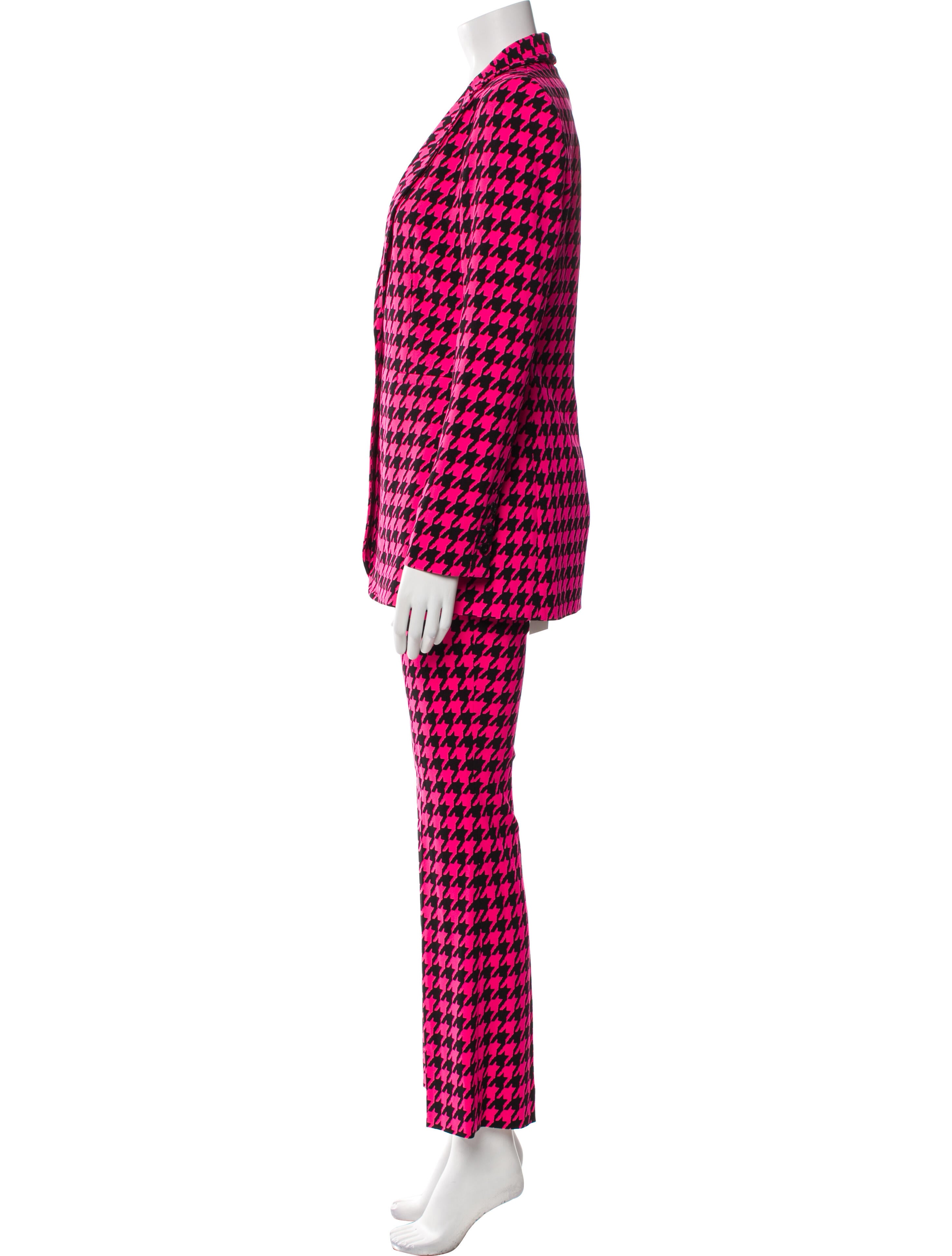 Alice + Olivia Houndstooth Print Pantsuit