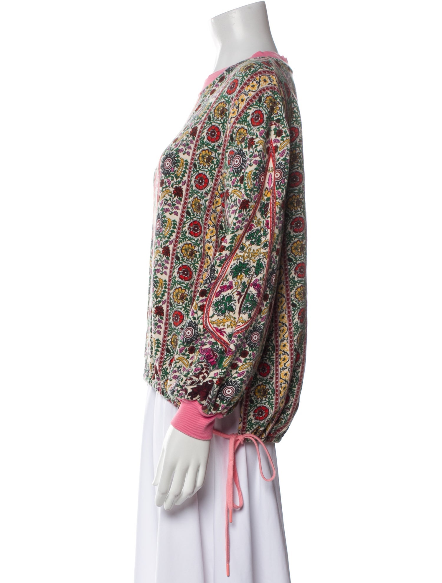 Alice + Olivia Floral Print Crew Neck Sweater