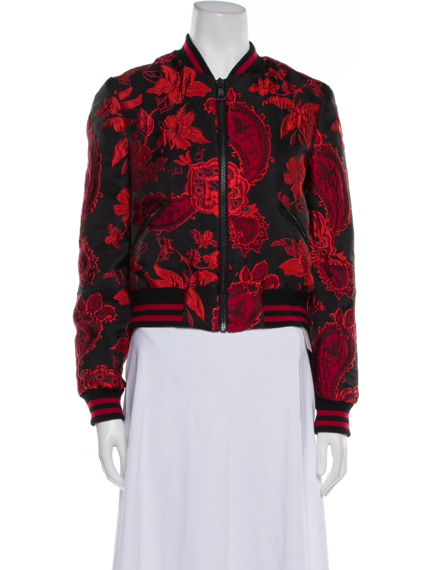 Alice + Olivia Floral Print Bomber Jacket