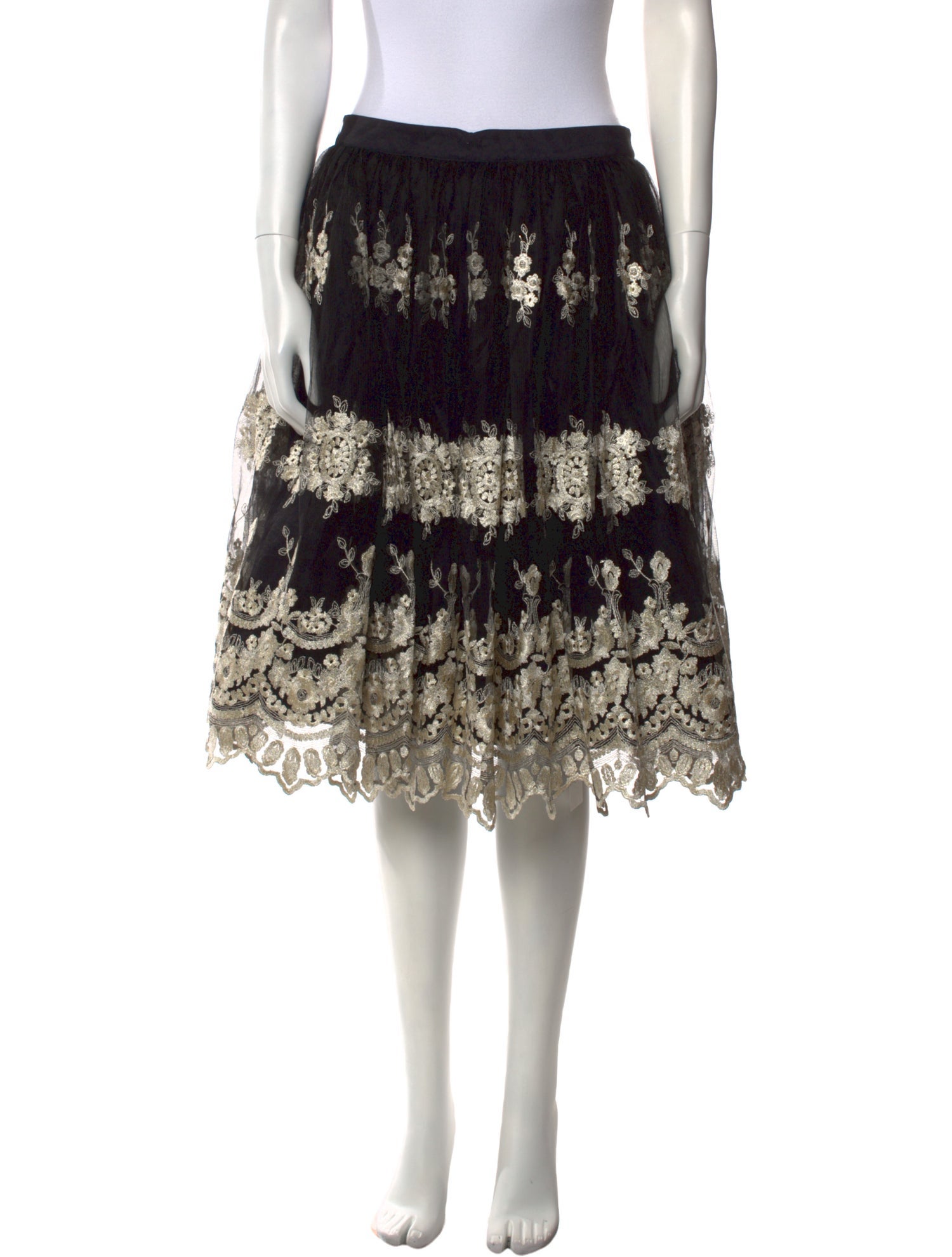 Alice + Olivia Lace Pattern Knee-Length Skirt w/ Tags