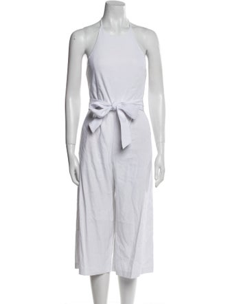 Alice + Olivia Linen Halterneck Jumpsuit