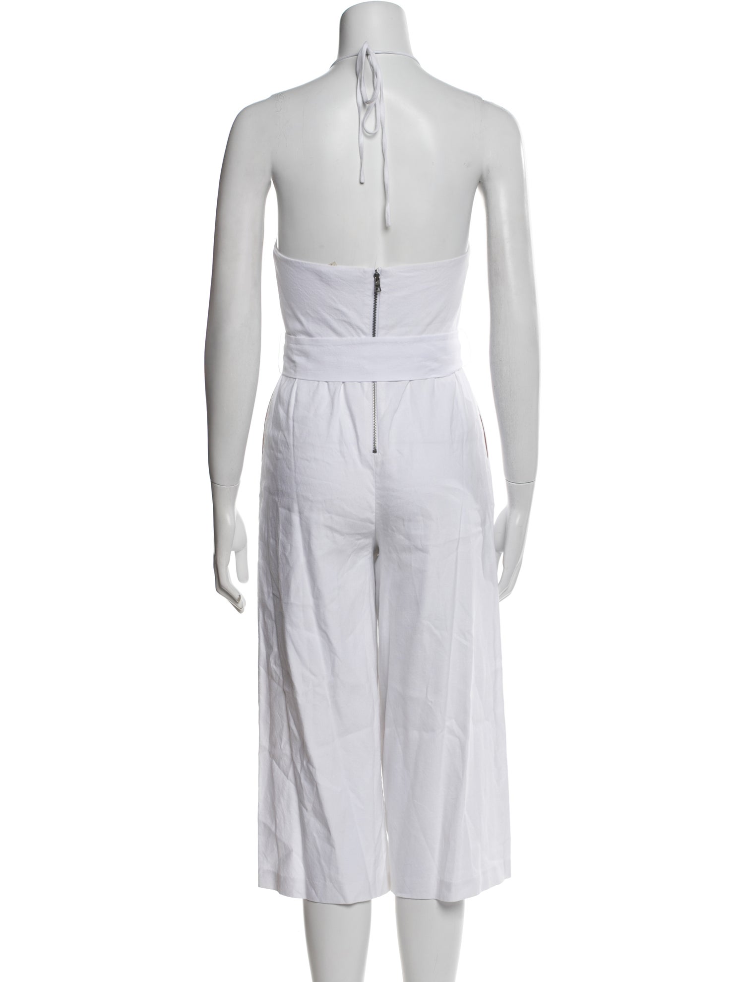 Alice + Olivia Linen Halterneck Jumpsuit