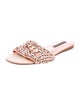 Alice + Olivia Satin Crystal Embellishments Slides