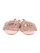 Alice + Olivia Satin Crystal Embellishments Slides