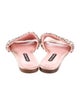 Alice + Olivia Satin Crystal Embellishments Slides
