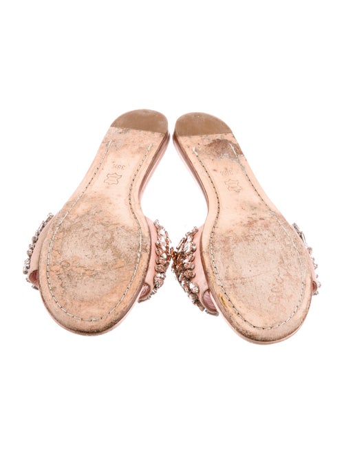 Alice + Olivia Satin Crystal Embellishments Slides