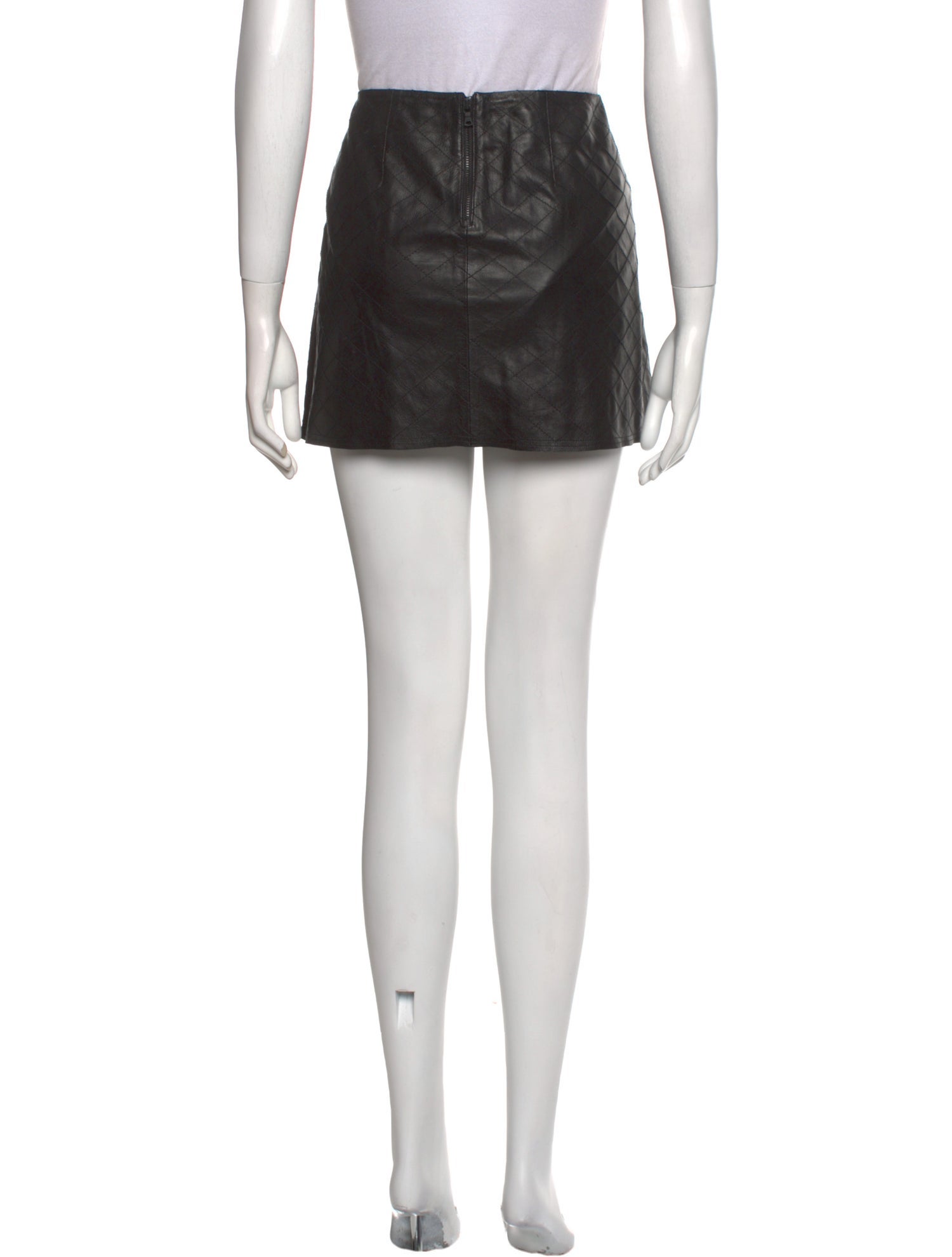 Alice + Olivia Lamb Leather Mini Skirt
