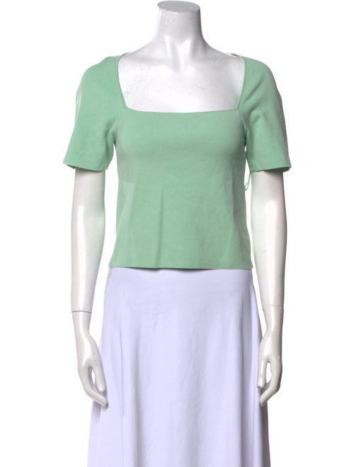 Alice + Olivia Square Neckline Short Sleeve Crop Top