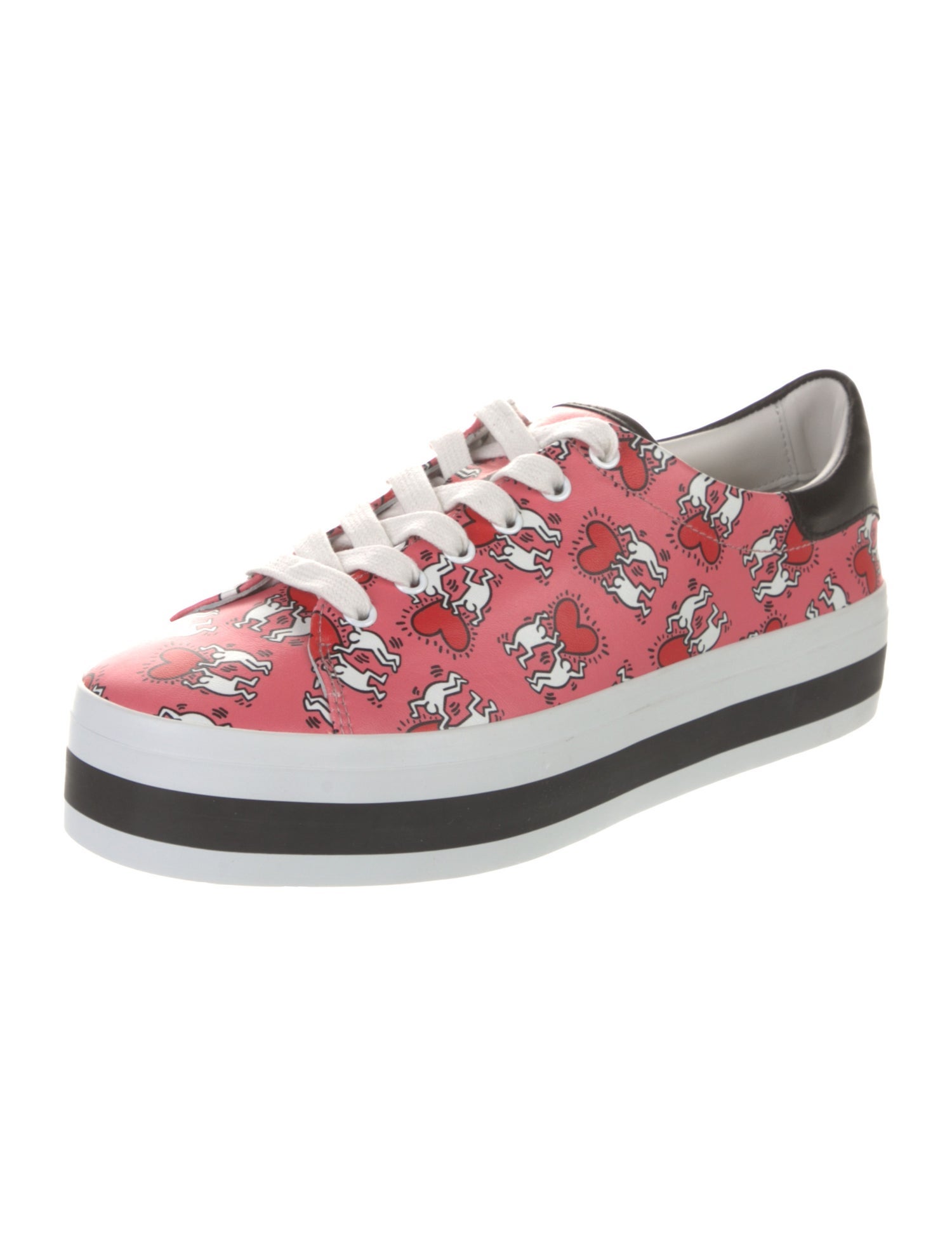 Alice + Olivia Leather Printed Sneakers