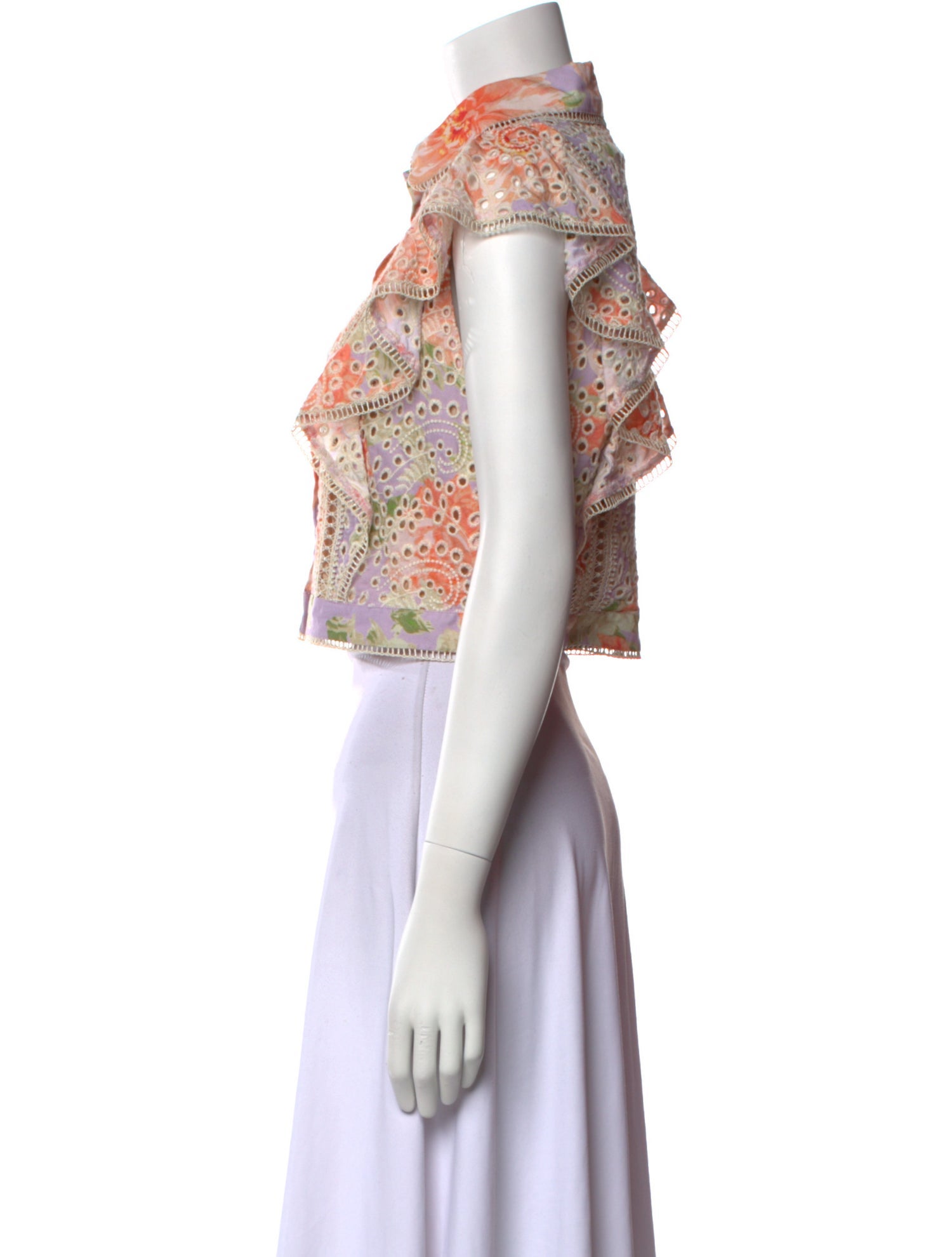 Alice + Olivia Printed Short Sleeve Crop Top w/ Tags