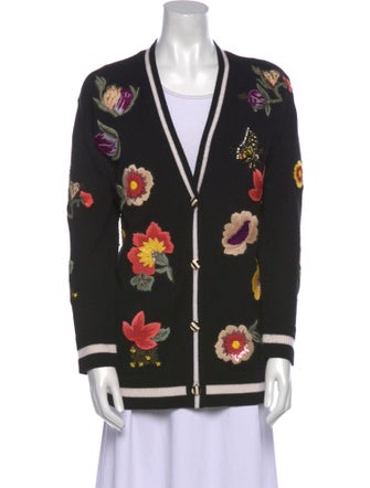 Alice + Olivia Wool Floral Print Sweater