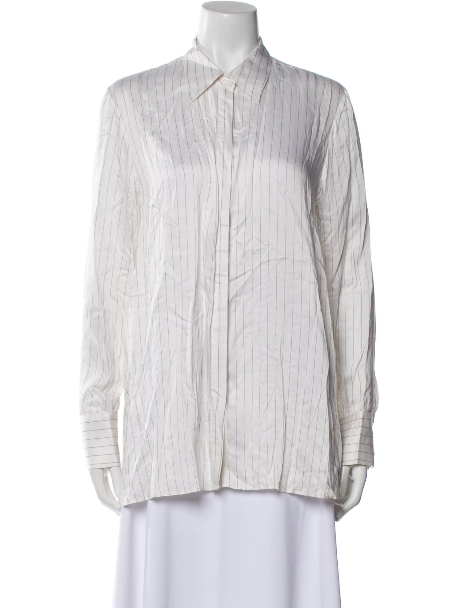 Alice + Olivia Striped Long Sleeve Button-Up Top