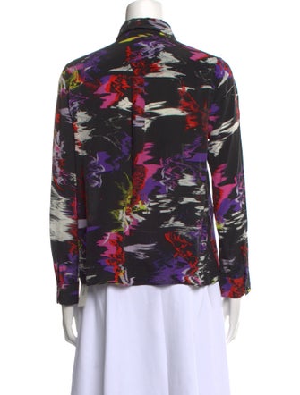 Alice + Olivia Silk Printed Button-Up Top