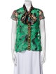 Alice + Olivia Silk Floral Print Button-Up Top