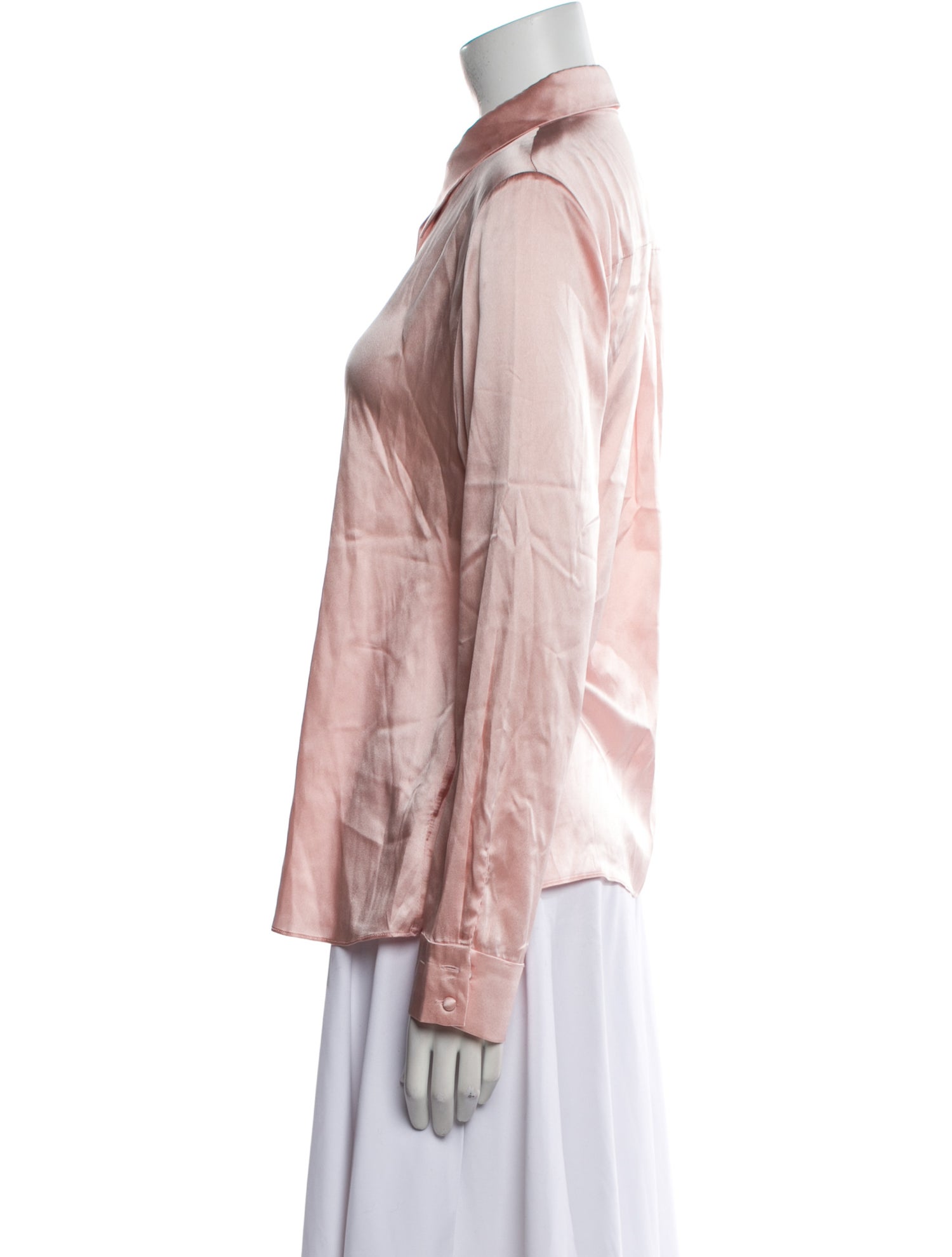 Alice + Olivia Silk Long Sleeve Button-Up Top