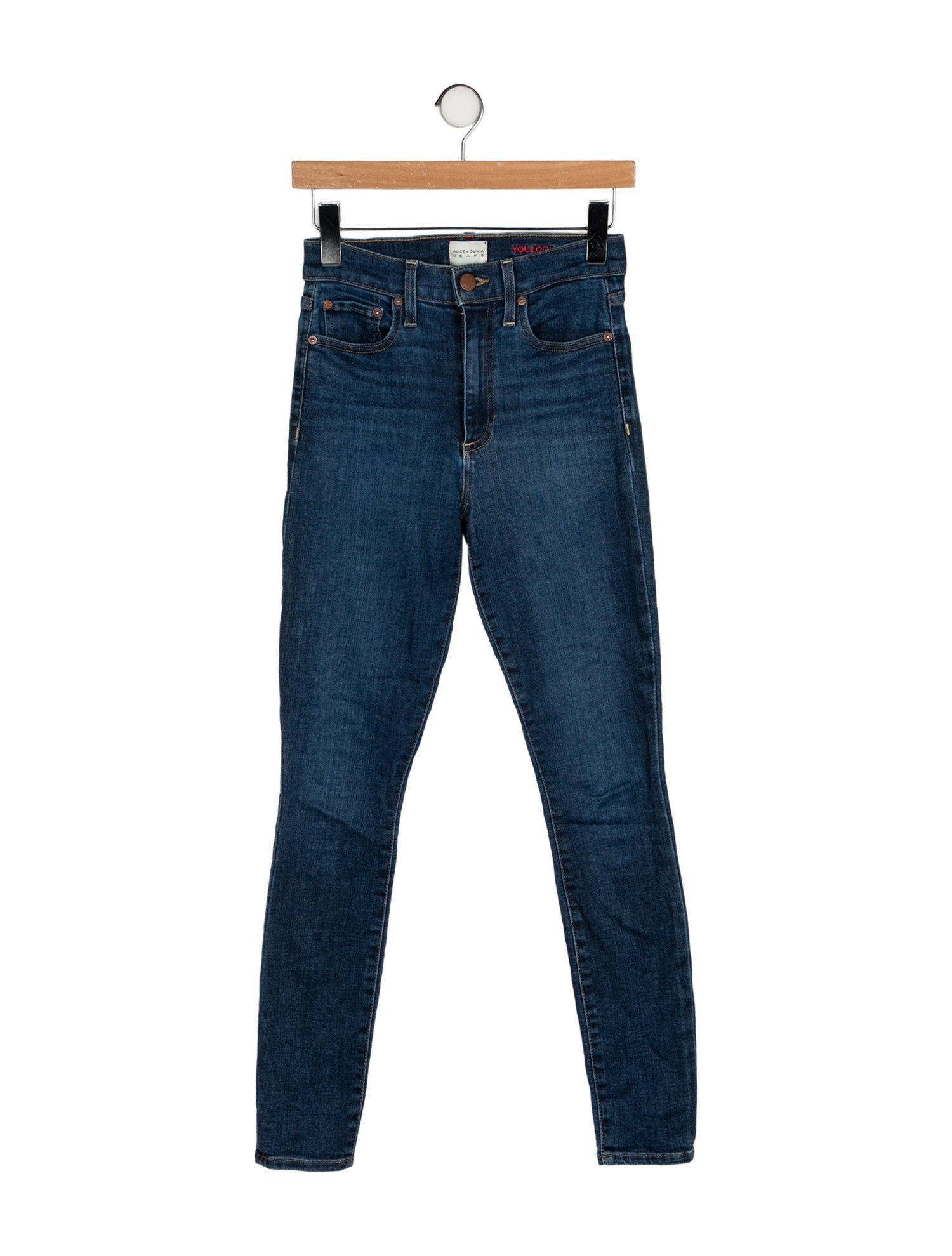 Alice + Olivia Mid-Rise Skinny Leg Jeans