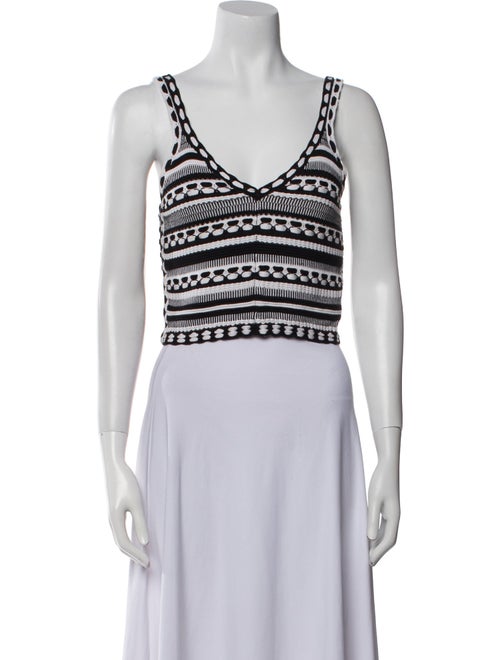 Alice + Olivia Striped V-Neck Crop Top