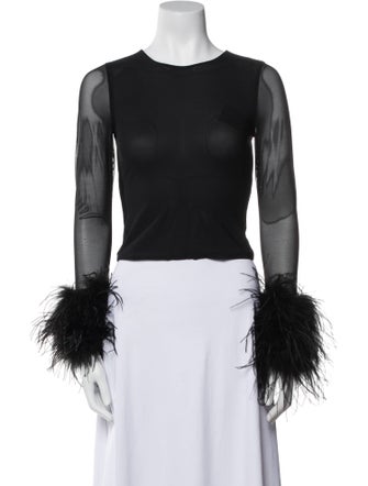 Alice + Olivia Nylon Scoop Neck Top