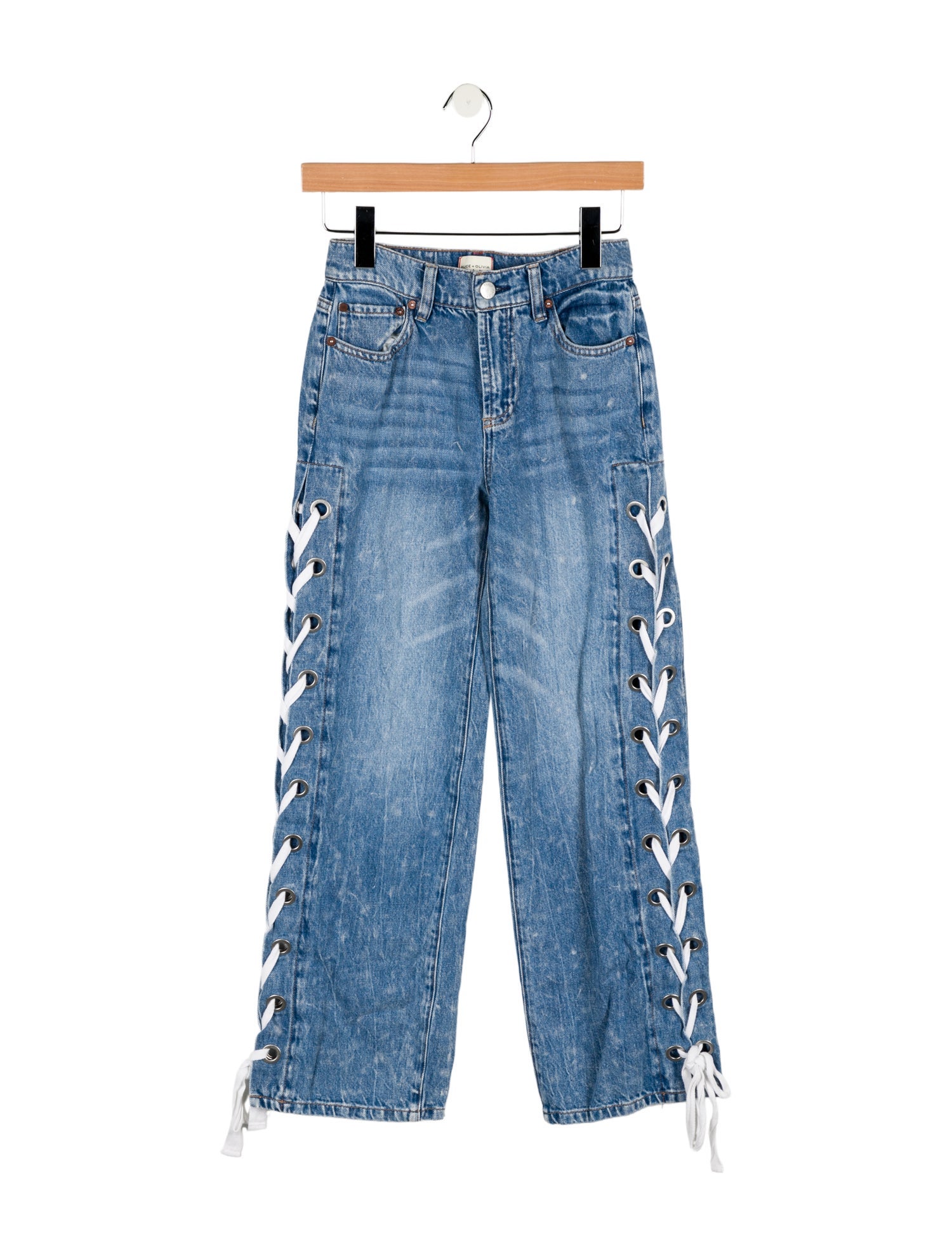 Alice + Olivia Mid-Rise Straight Leg Jeans
