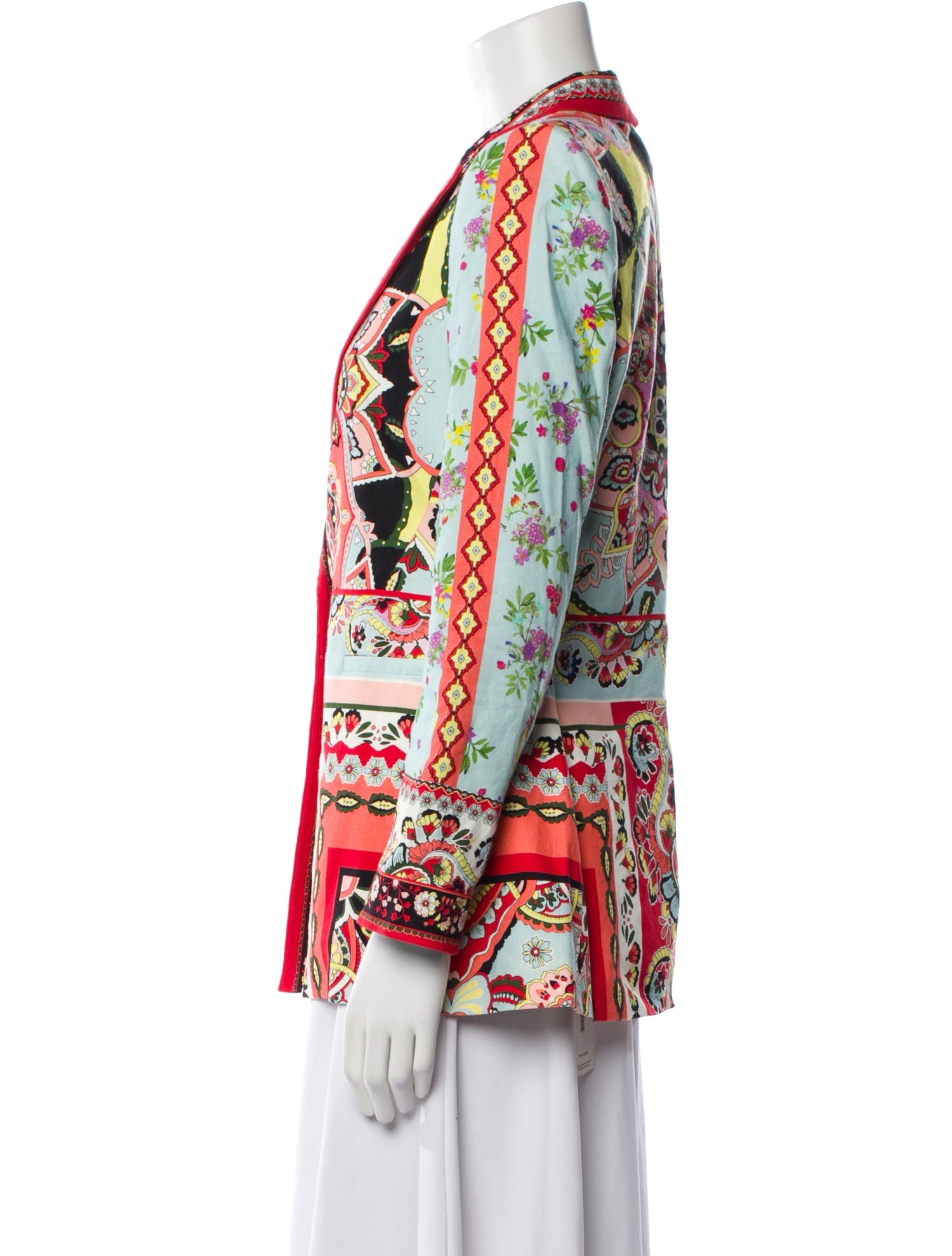 Alice + Olivia Linen Printed Blazer