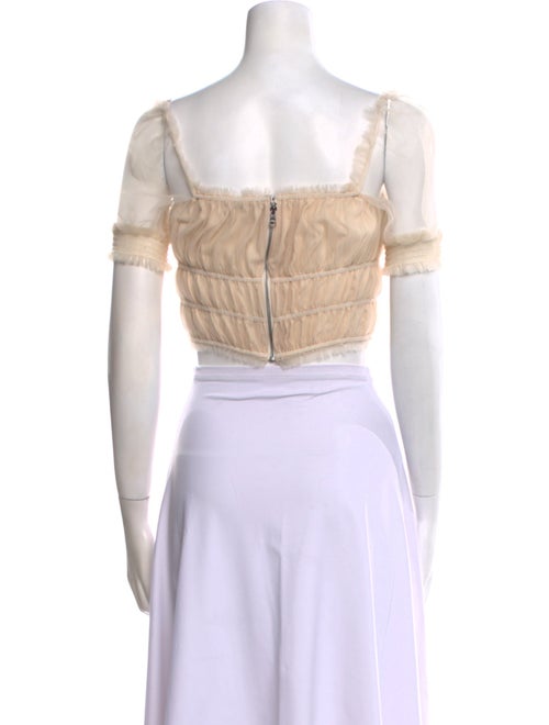 Alice + Olivia Square Neckline Short Sleeve Crop Top