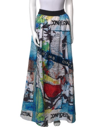Alice + Olivia Printed Long Skirt