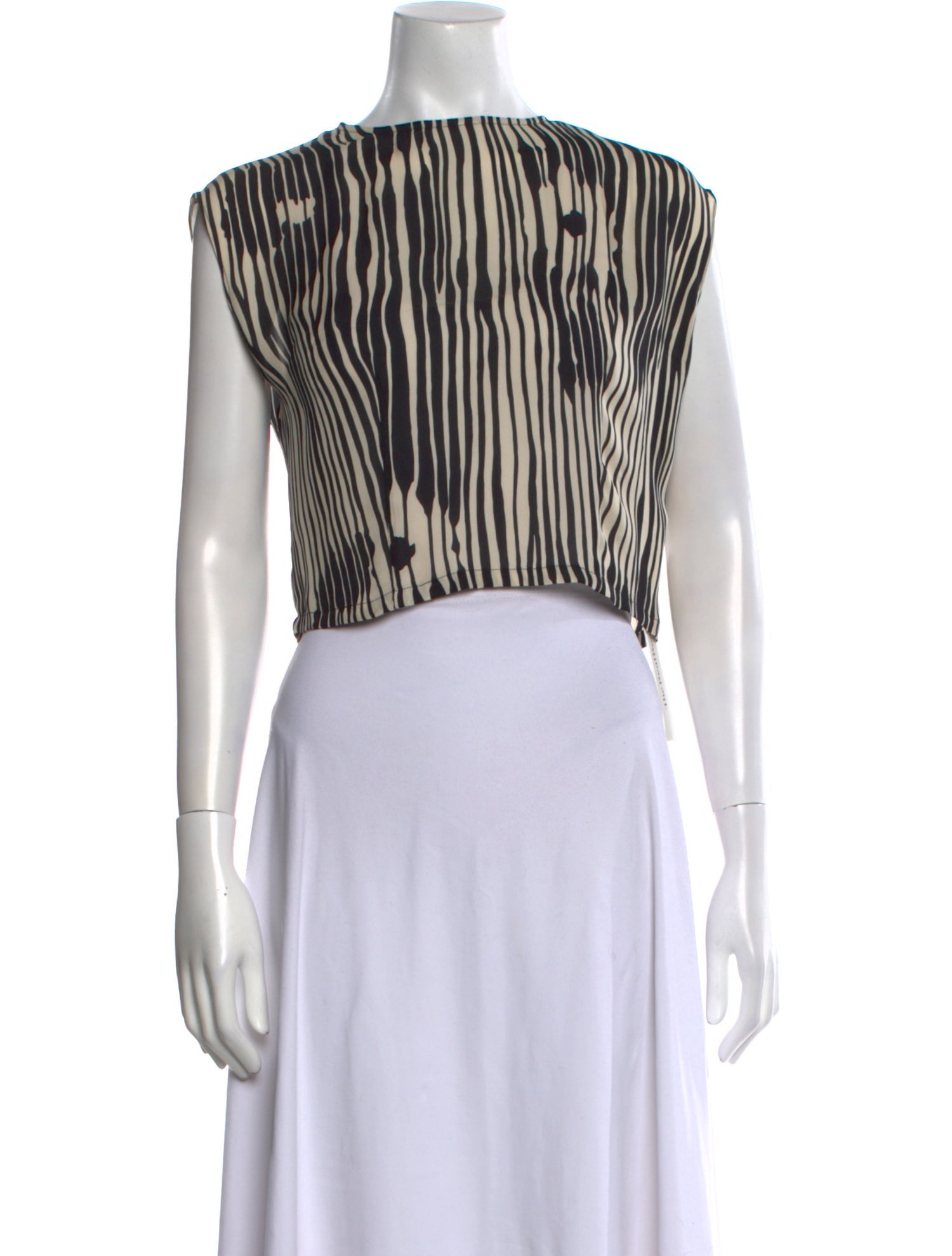 Alice + Olivia Silk Striped Crop Top