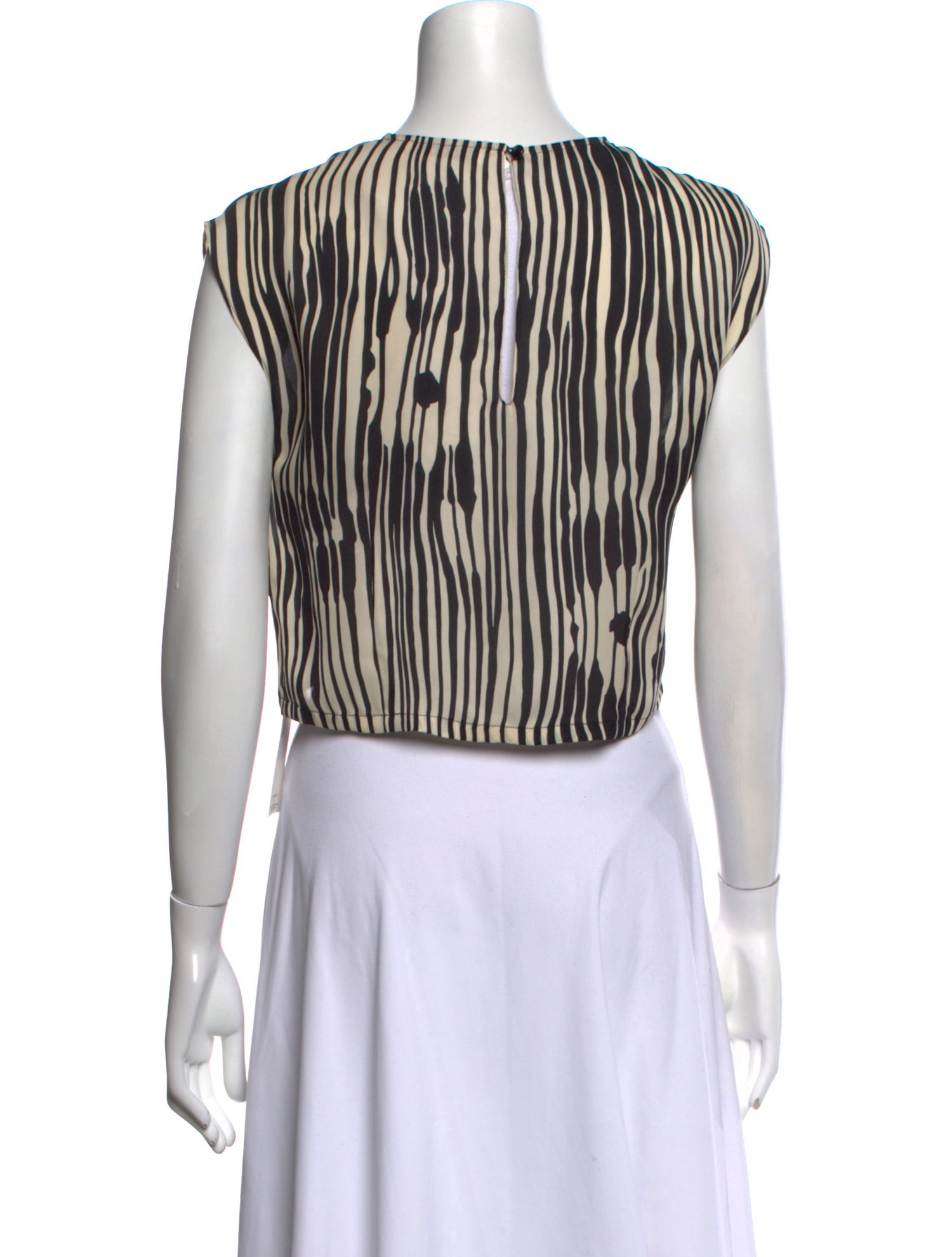 Alice + Olivia Silk Striped Crop Top