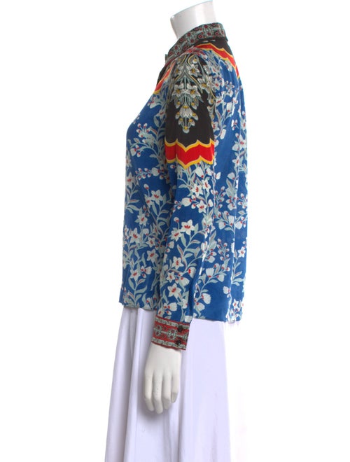 Alice + Olivia Silk Printed Button-Up Top