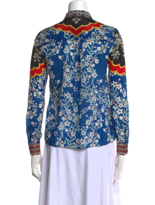 Alice + Olivia Silk Printed Button-Up Top
