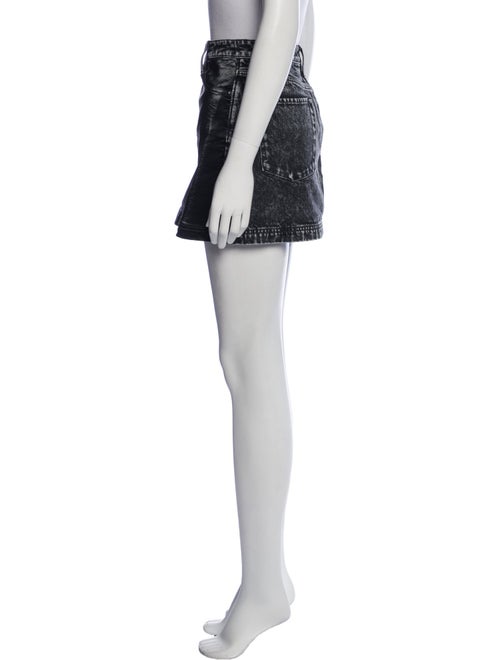 Alice + Olivia Leather Trim Embellishment Mini Skirt