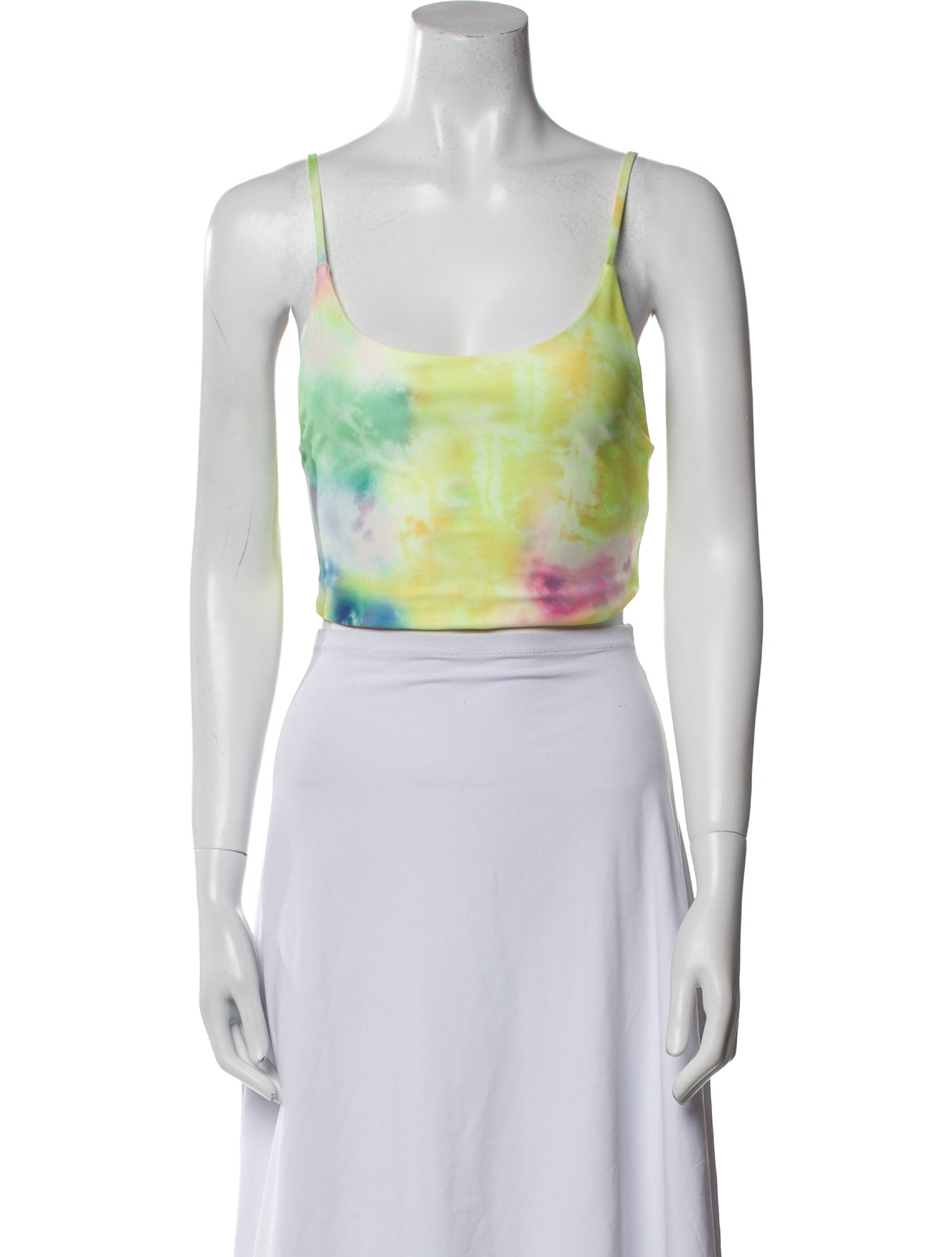 Alice + Olivia Tie-Dye Print Scoop Neck Crop Top