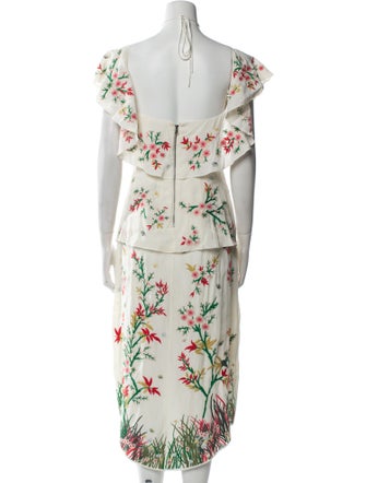 Alice + Olivia Floral Print Midi Length Dress