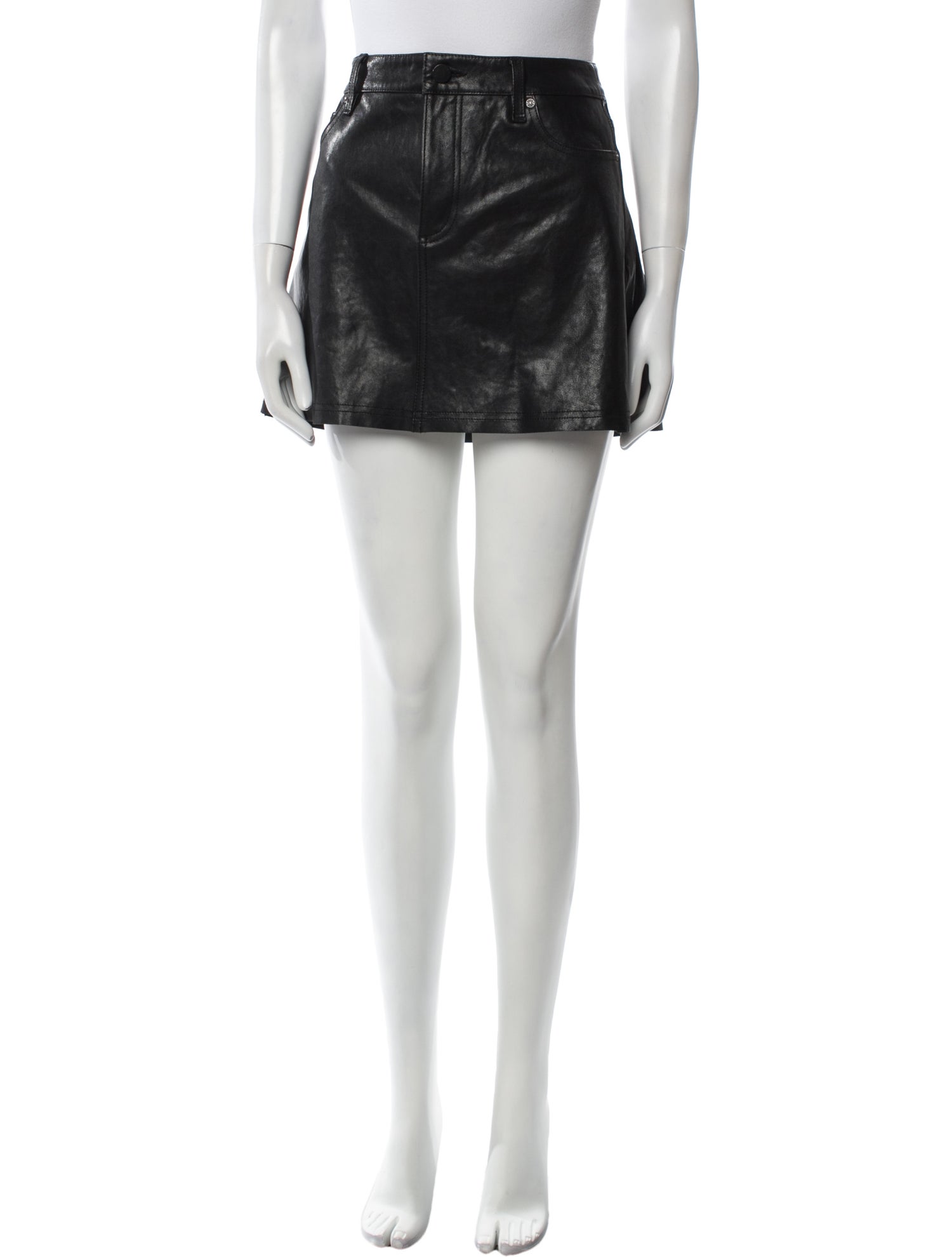 Alice + Olivia Lamb Leather Mini Skirt