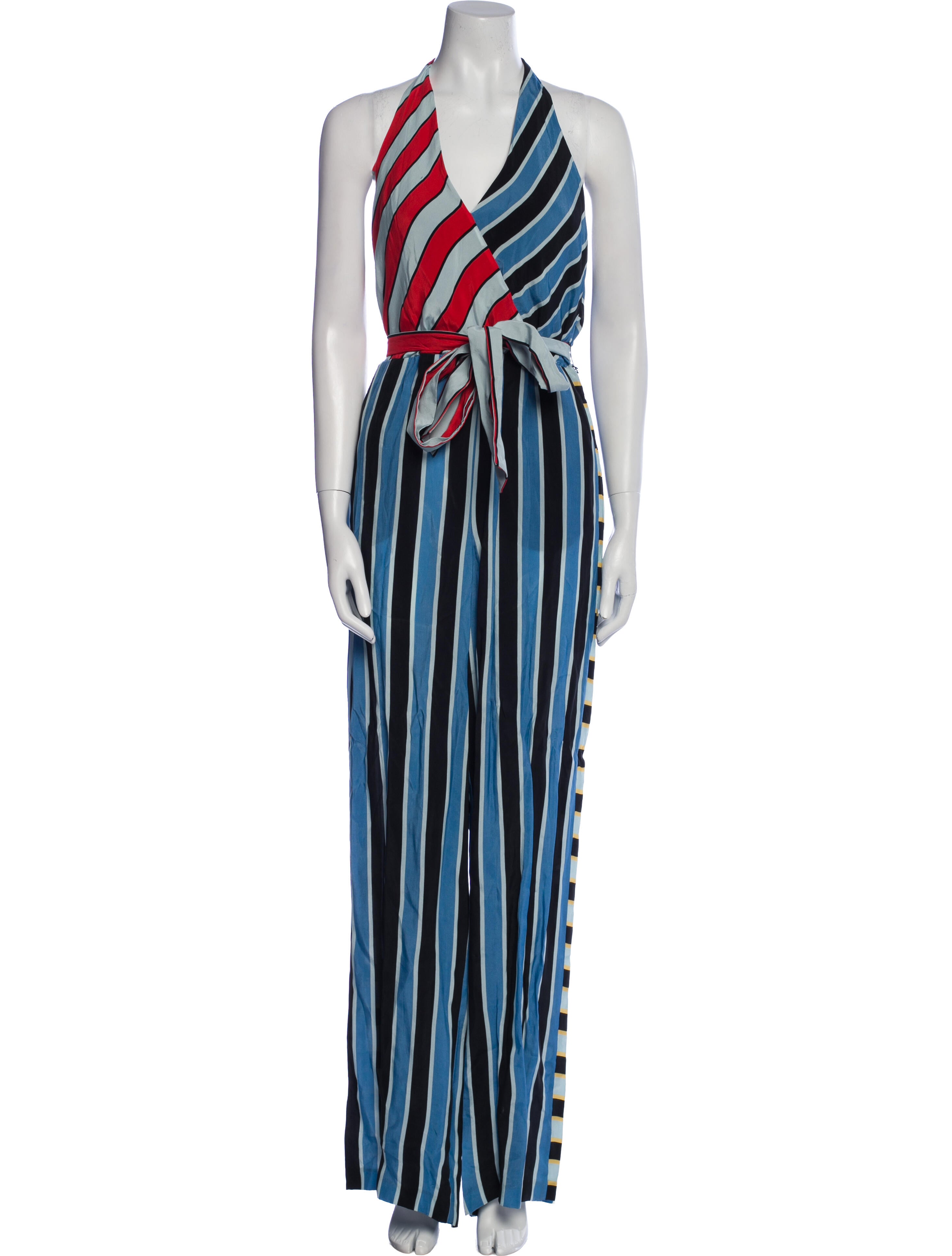 Alice + Olivia Striped Halterneck Jumpsuit