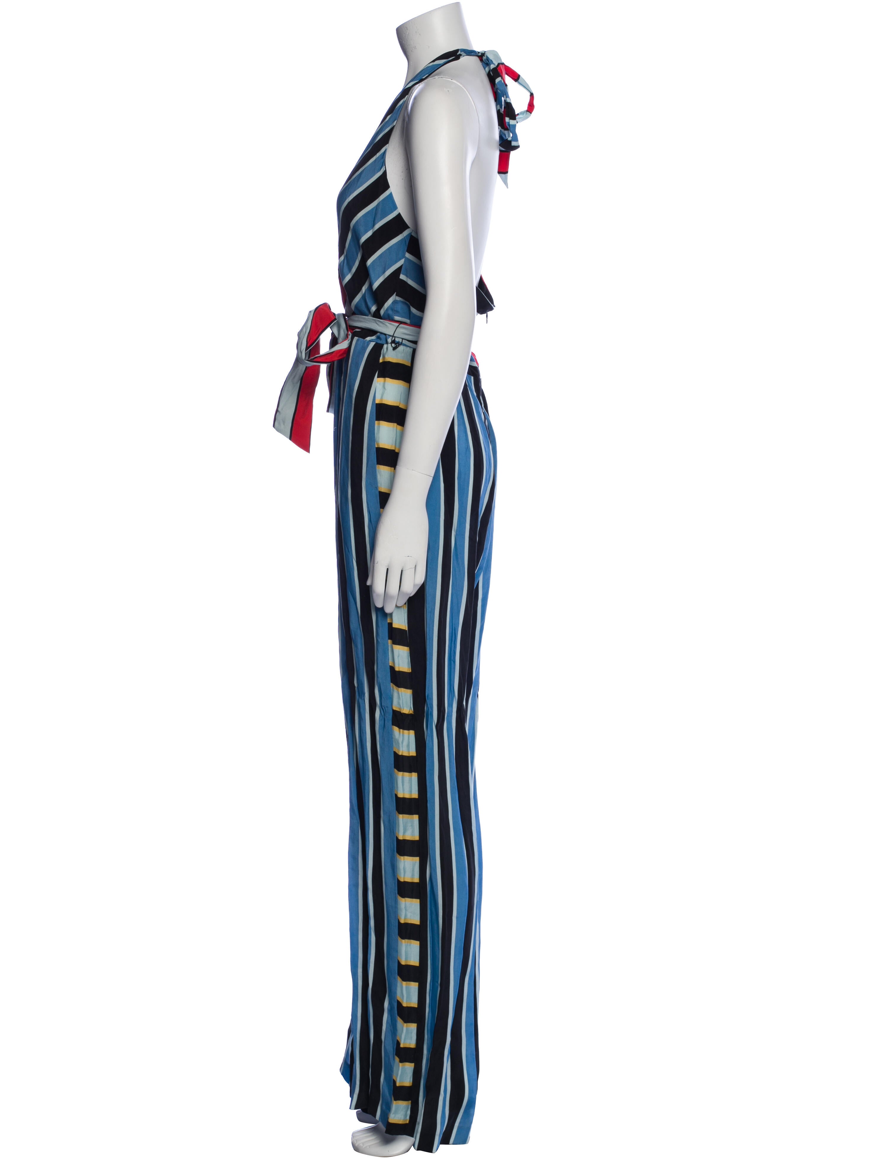 Alice + Olivia Striped Halterneck Jumpsuit