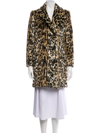 Alice + Olivia Faux Fur Animal Print Faux Fur Coat