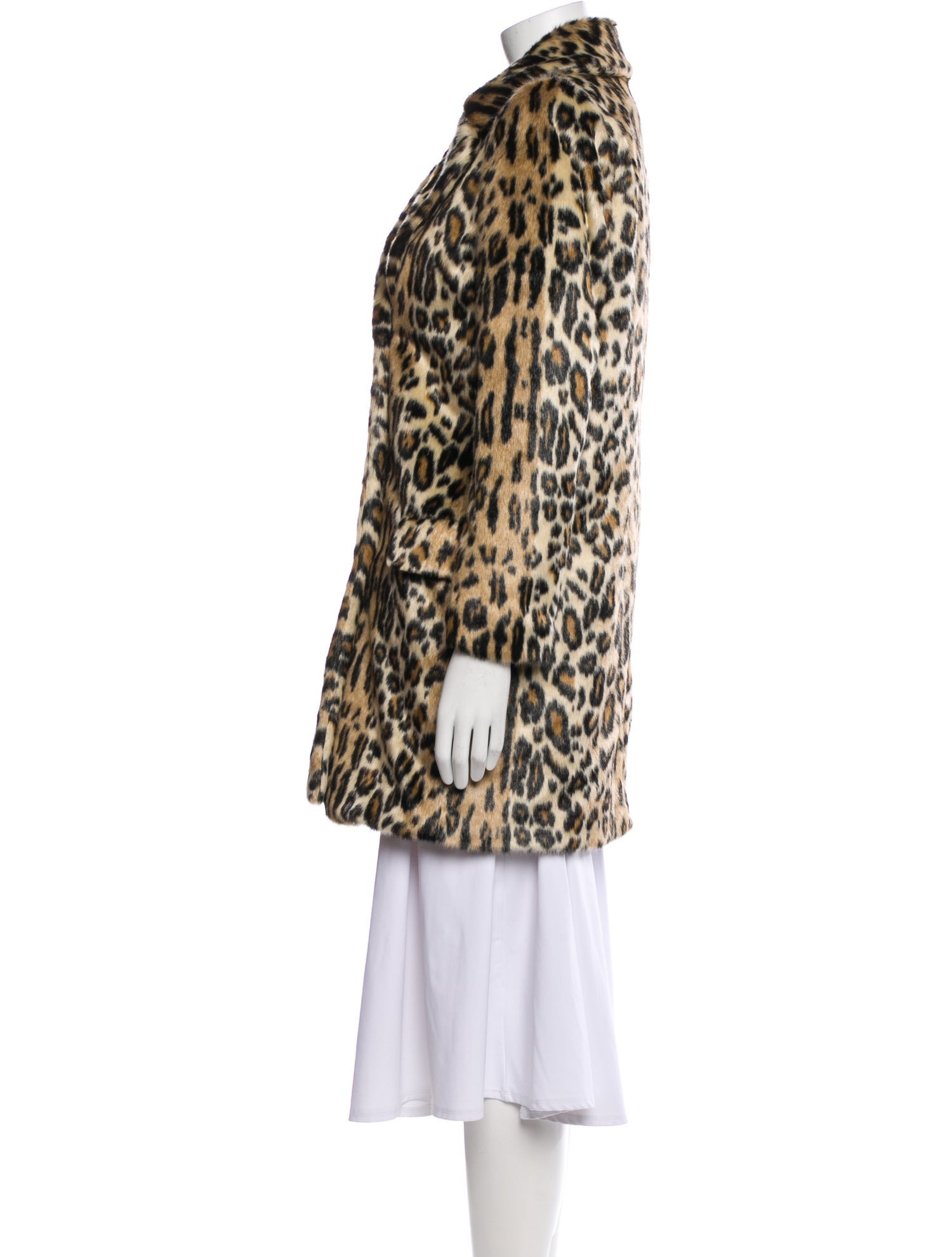 Alice + Olivia Faux Fur Animal Print Faux Fur Coat