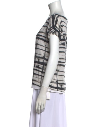 Alice + Olivia Silk Printed T-Shirt