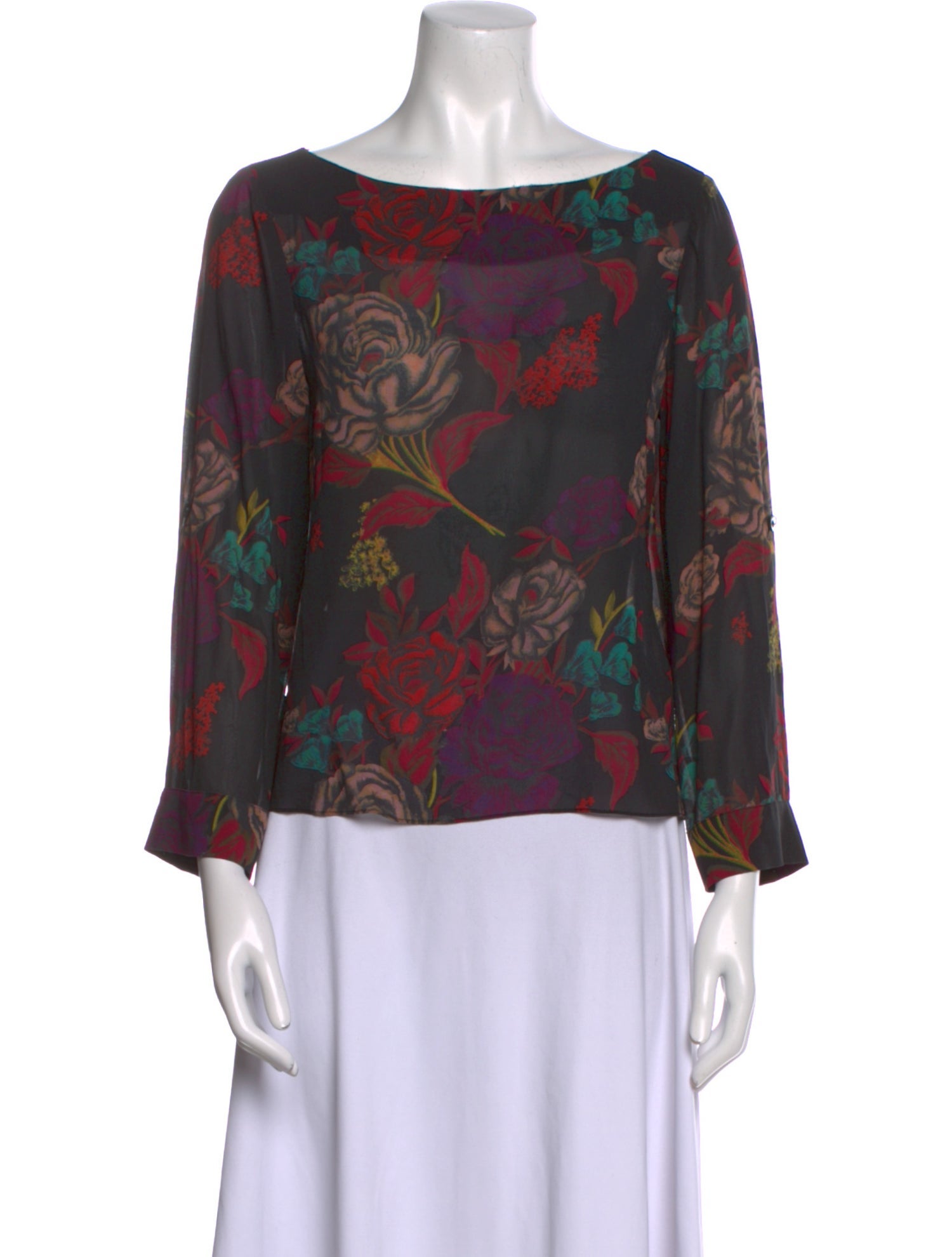 Alice + Olivia Silk Floral Print Blouse