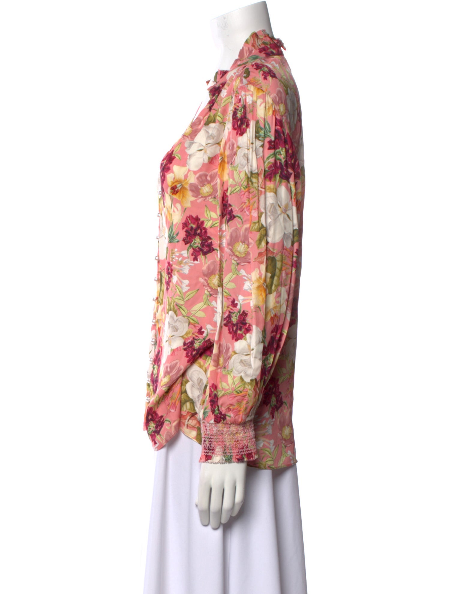 Alice + Olivia Floral Print V-Neck Blouse