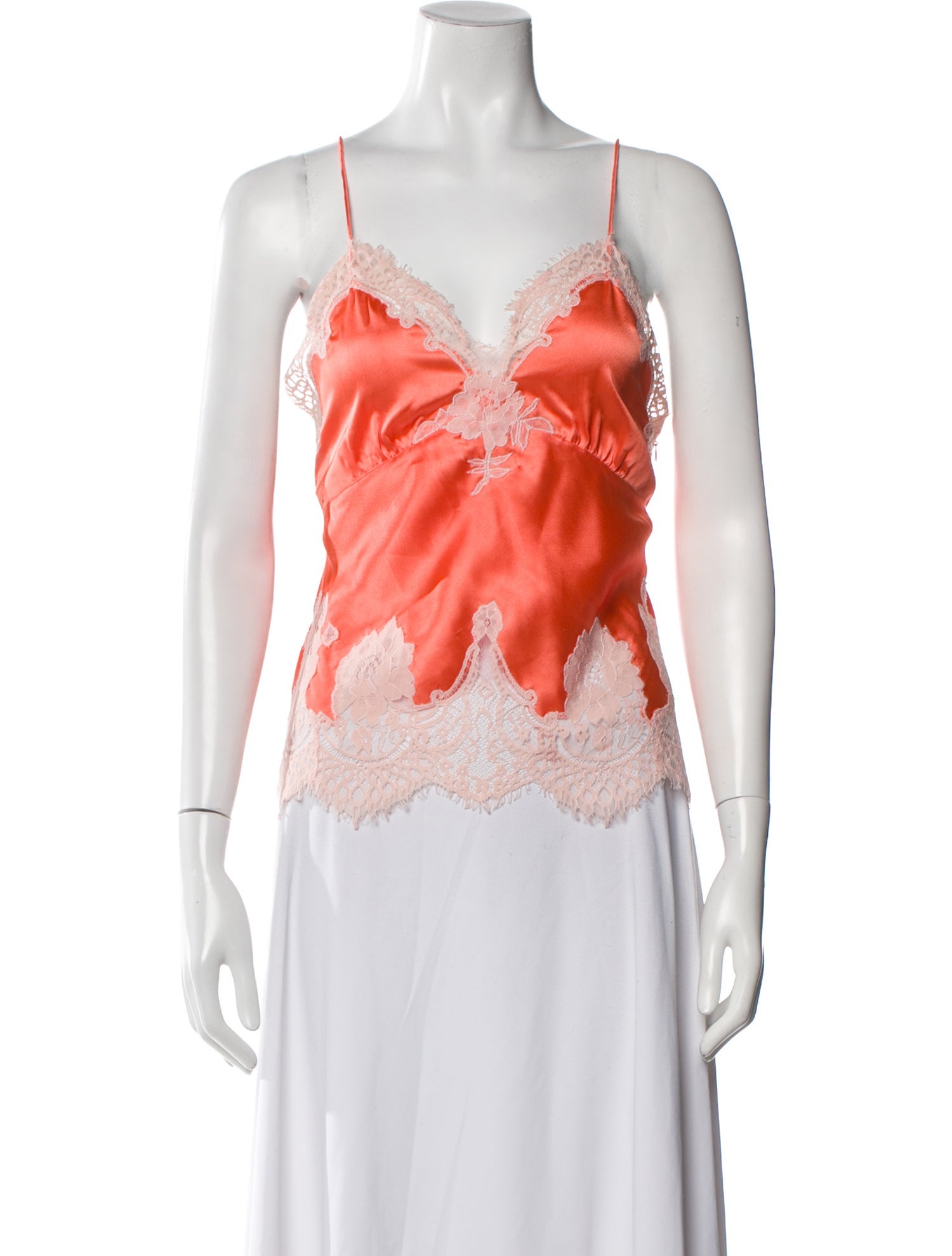 Alice + Olivia Lace Pattern V-Neck Crop Top