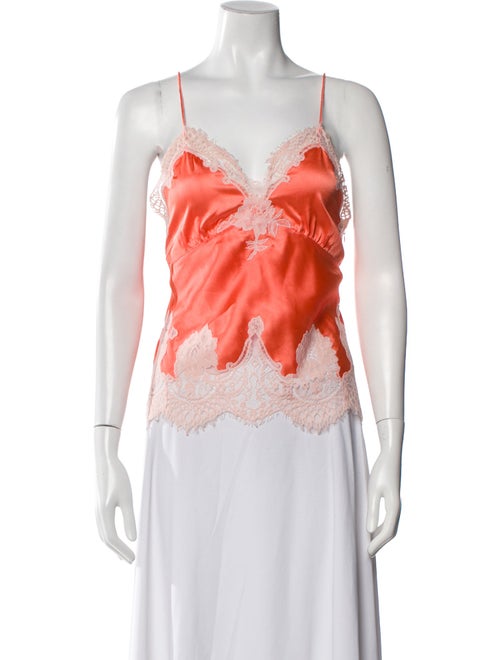 Alice + Olivia Lace Pattern V-Neck Crop Top