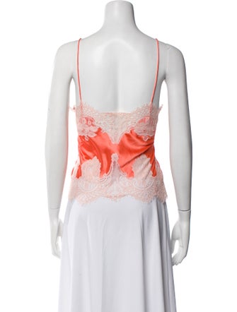 Alice + Olivia Lace Pattern V-Neck Crop Top