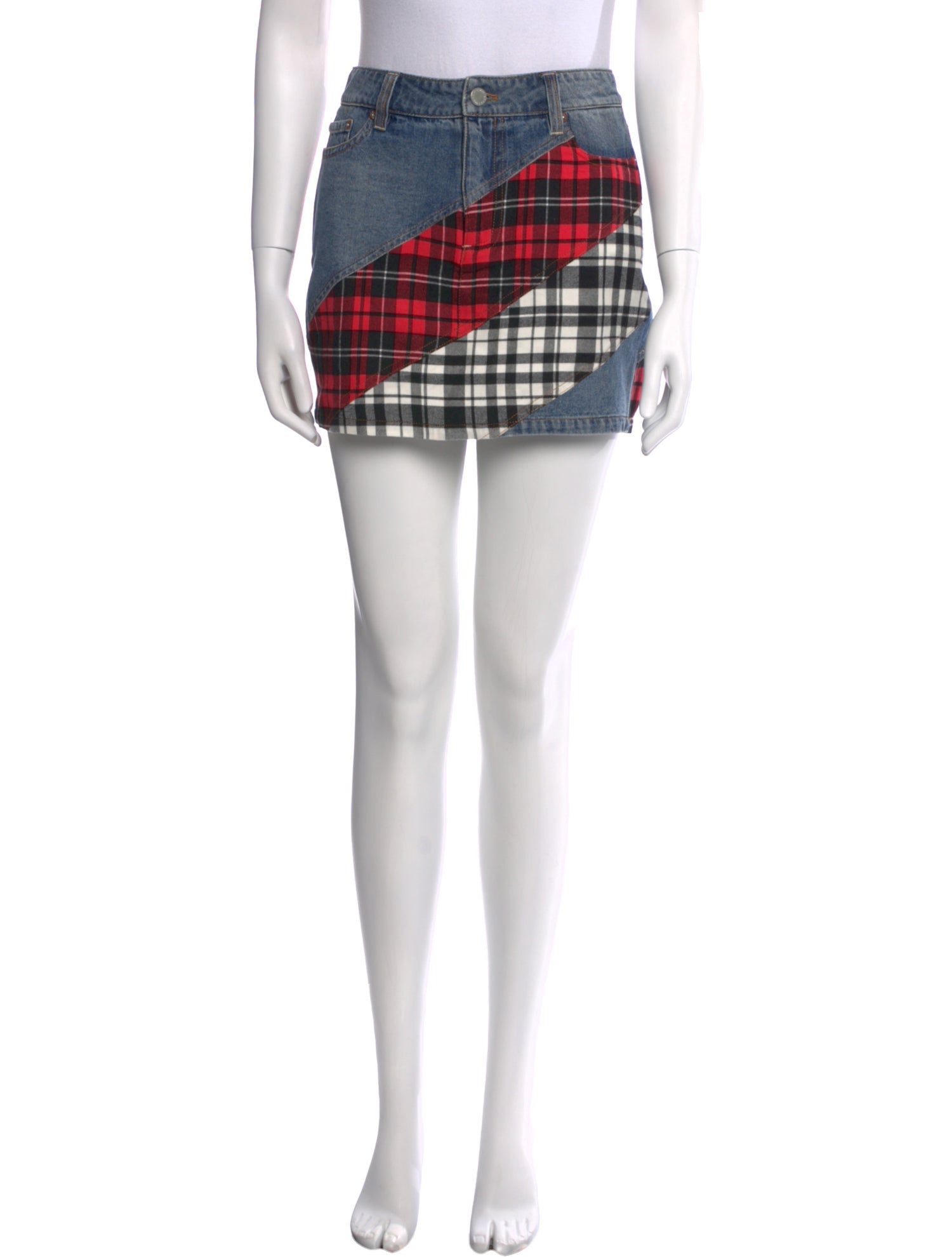 Alice + Olivia Plaid Print Mini Skirt