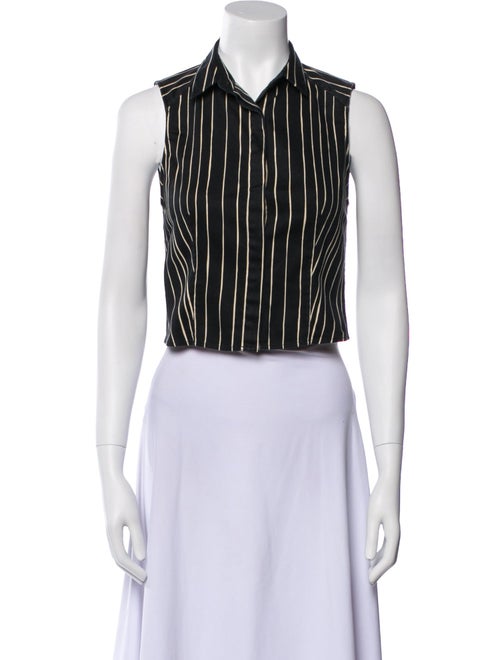 Alice + Olivia Silk Striped Crop Top